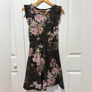 Eri +Ali Anthropologie Neveah Floral Lace Overlay Dress Size 4